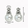 thumbnail image 5 of Yesbay 1 Pair Women Ear Studs Faux Pearl Ear Clips Anti-rust Alloy Formal Commute Earrings Lady Dating Travel Stud Earrings Ear Jewelry, 5 of 7