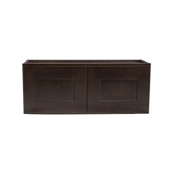 Design House Brookings Fully Assembled 36 x 12 x 12 in. Shaker Style Kitchen Bridge Wall Cabinet 2-Door in Espresso