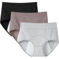 thumbnail image 1 of 3pcs Womens Period Leakproof Pants Menstrual Panties Cotton Menstrual Underwear, 1 of 5