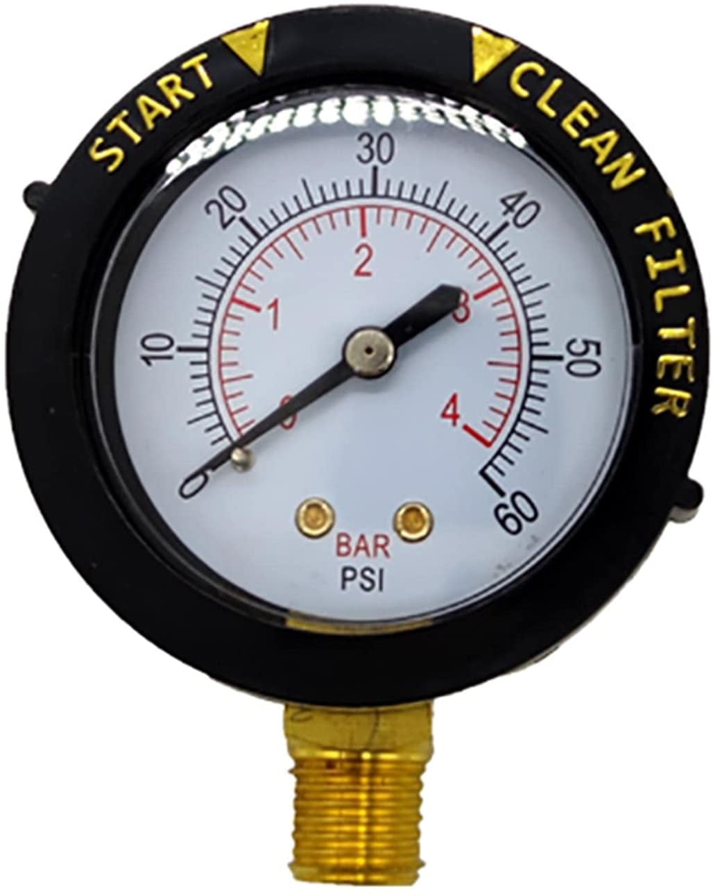Pool Water Pressure Gauge, 060Psi Pool Filter Pressure Gauge, Premium