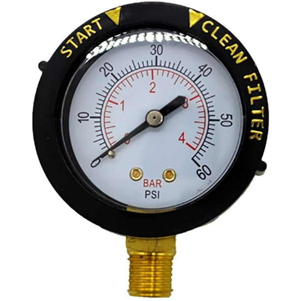 Pool Water Pressure Gauge, 060Psi Pool Filter Pressure Gauge, Premium