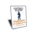 thumbnail image 3 of Football Player Parking Sign, Football Player Sign, Football Player Sign, Football Decor, Football Garage Aluminum Sign - 10x14 inches, 3 of 4