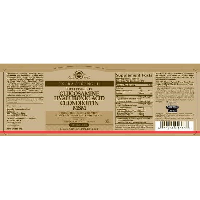 Doctor's Best - Glucosamine Chondroitin MSM Hyaluronic Acid - 150 caps