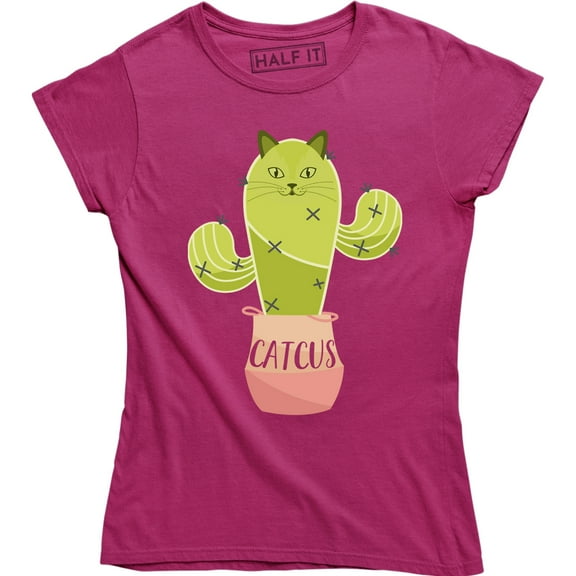 Cute Cat Cactus Kitty Cat-tus Pun Funny Fun Pot Prickles Plant T-Shirt