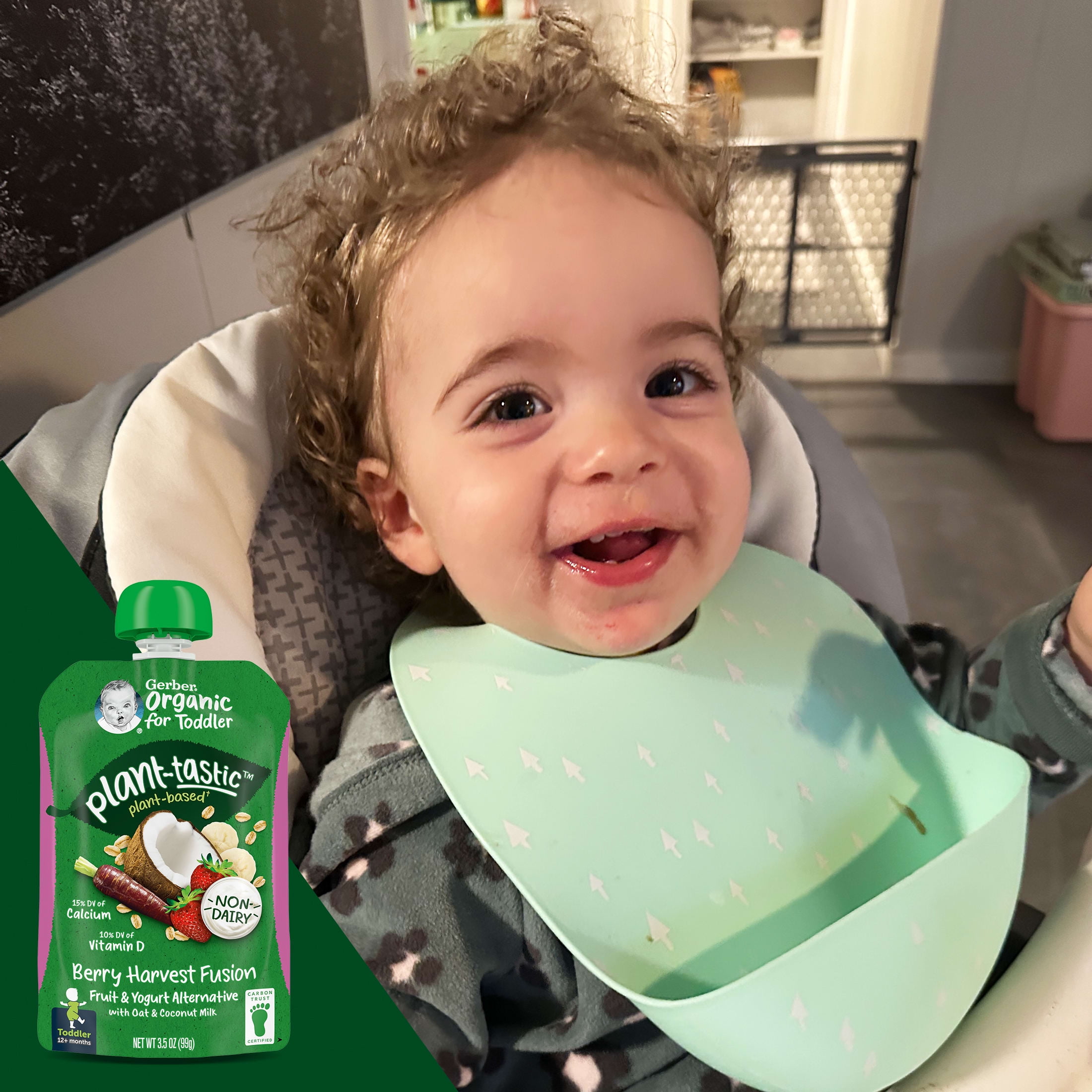 Gerber Toddler Baby Food, Berry Harvest Fusion Puree, Non-Dairy , 3.5 oz 3.5 oz