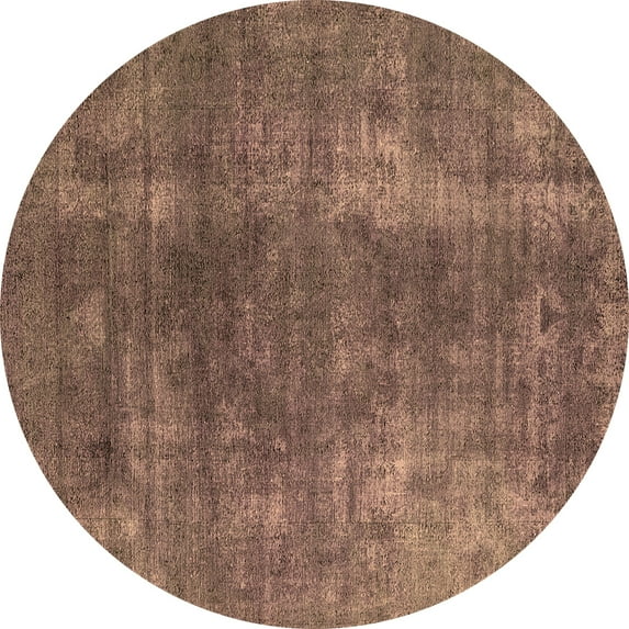 Ahgly Company Indoor Round Oriental Brown Industrial Area Rugs, 4' Round