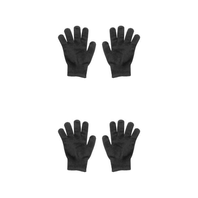 Advancent Guante de trabajo Equipo de protección Protector de manos Fibra Acero inoxidable Diseño grueso práctico Suministros industriales Negro 2piezas