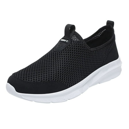 KELINFONG Men s Shoes Walking Shoes Mens Slip on Shoes Sneakers Casual Mesh Knit Athletic Running Shoes
