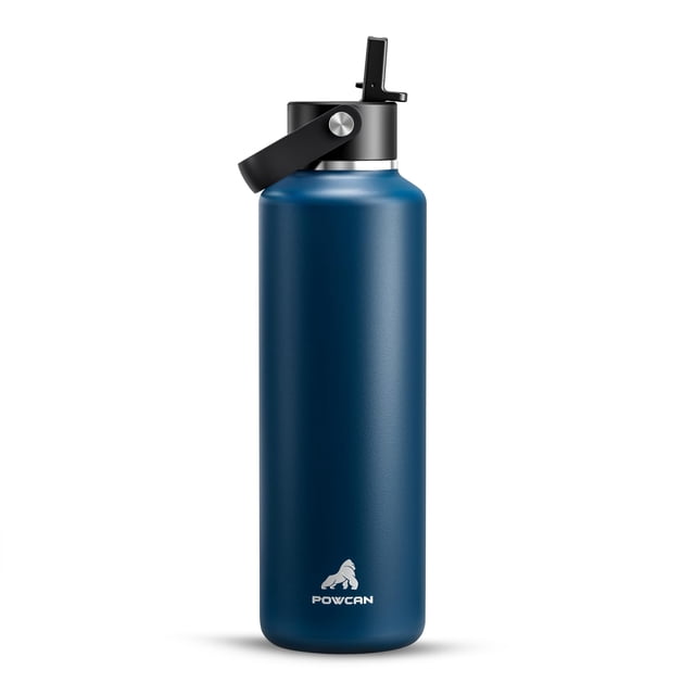 Botella de agua POWCAN con aislamiento de acero inoxidable, 710 ml, azul índigo