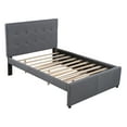 Euroco Line Full Size Upholstered Platform Bed with Trundle for Kids