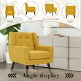 thumbnail image 3 of DREAMSIDEA Modern Button Tufted Accent Chairs Set of 2 Upholstered Indoor,Linen Living Room Arm Chair for Bedroom, Yellow, 3 of 6
