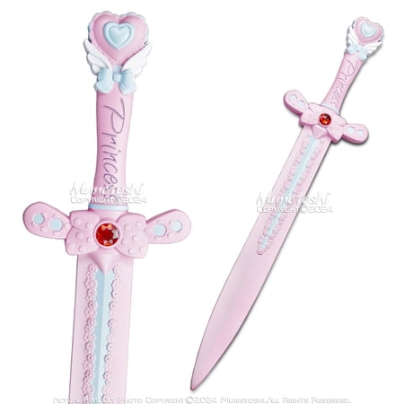 Munetoshi 23.5" Pink Princess Magic Foam Sword w/ Red Jewel Flower Accents Halloween Holiday Gift