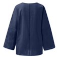 thumbnail image 5 of Yigetop Linen Shirts for Women Linen Shirts for Women 2025 Trendy Long Sleeve Summer Tops Casual Loose Tshirts Basic Tees Women's Linen Shirt Blue2 XL, 5 of 5