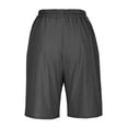 thumbnail image 6 of XIAOCHA Women's Linen Bermuda Shorts Solid Pleated Front Shorts Everyday Pocket Knee Bottoms, 6 of 6