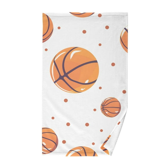 Basketball and Polka Dots Cotton Face Towels Absorbent Hand Towel Soft Bathroom Towel for Kitchen Hotel Decoration