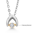 thumbnail image 3 of Gem Stone King 925 Sterling Silver and 10K Yellow Gold White Lab Grown Dancing Diamond Pendant Necklace for Women (0.10 Cttw, Round 3MM, with 18 inches Chain), 3 of 4