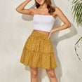 thumbnail image 3 of Aayomet Sparkly Skirt Womens High Waist A Line Ruffle Swing Long Maxi Skirt with Pockets,Yellow M, 3 of 4