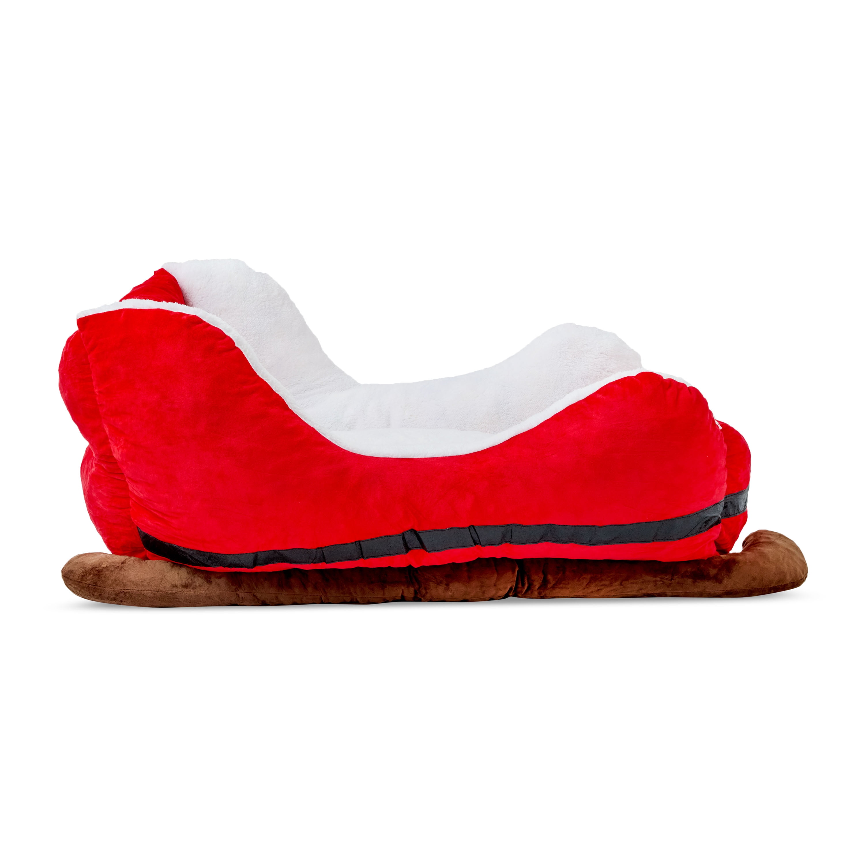 Vibrant Life Santa's Sleigh Extra Large Holiday Pet Bed, Red and White, 40" x 28" x 19"