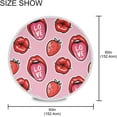 thumbnail image 2 of SKYSONIC Valentine Sexy Red Lips Round Tablecloth 60inch with Lace Indoor Wrinkle Free, Strawberry Kiss Circular Table Cover Washable Farmhouse Tabletop for Kitchen Dining Decor, 2 of 7