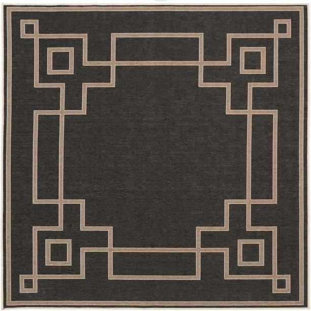 Mark&Day Area Rugs, 9x9 Natalie Indoor / Outdoor Black/Camel Square