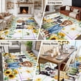 thumbnail image 5 of 8'x10' Area Rugs, Spring Dog Indoor Outdoor Area Rug for Living Room Bedroom, Sunflower Daisy Botanical Watercolor Washable Bathroom Rugs Kitchen Floor Carpet Mats Home Decor Aesthetic, 5 of 8