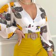 thumbnail image 2 of Blusa de manga larga con cuello en V y manga larga con estampado floral para mujer Fridja  hj4612, 2 of 5