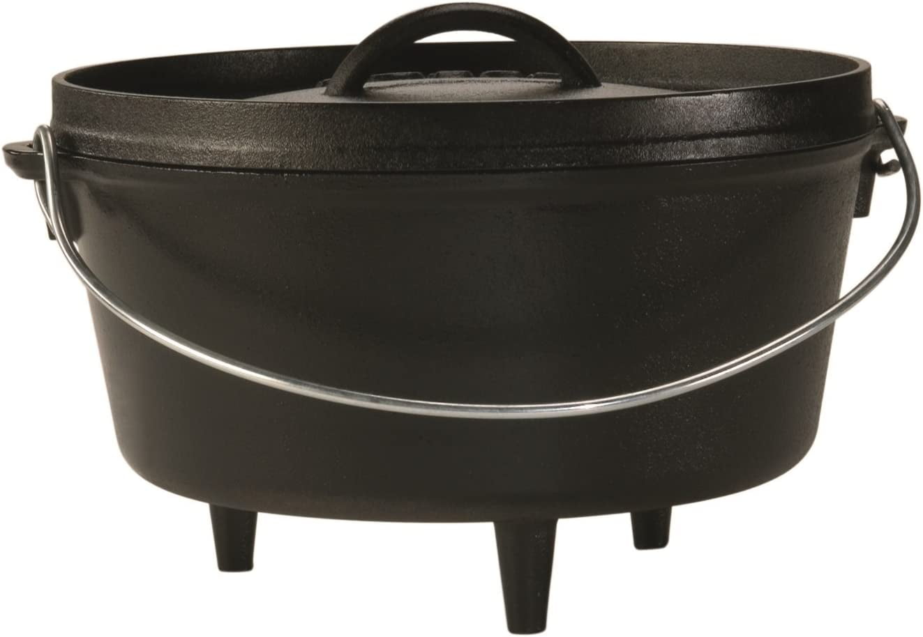Cast Iron Deep Camp Dutch Oven, PreSeasoned, 5Quart