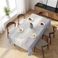 thumbnail image 3 of Purple Grey Table Cloth Waterproof Tablecloths, Farmhouse Gray Barn Wooden Vintage Striped Tablecloth Dining Table Cover for Kitchen Party Tabletop Outdoor, Rectangle Tablecloth 54x108 Inch, 3 of 9