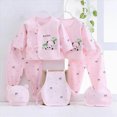 thumbnail image 2 of Sgkm Girl Clothes Cotton 7 Piece Sets for Newborn Baby Boys and Girls Pink 0-3 Months, 2 of 8