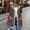 Brown, variant on Denim Patchwork Puffer Jacket Womens Long Sleeve Quilted Lapel Collar Padded Winter Coats Trendy Button Front Jackets 2026 Outerwear with Pockets Beige M