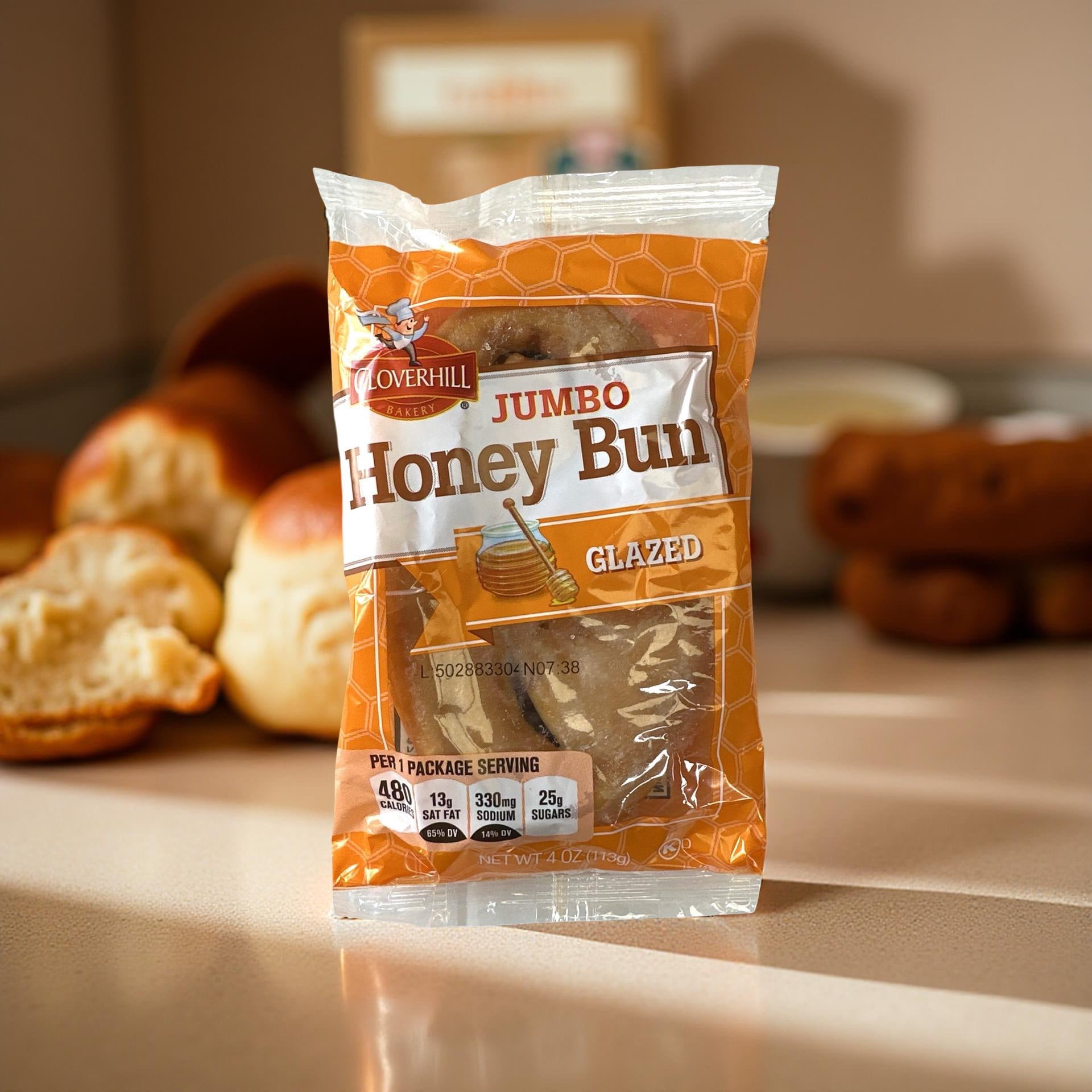 Cloverhill Jumbo Honeybuns, Glazed, Individually Packaged, Pack of