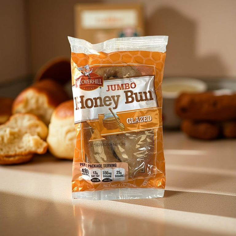 Cloverhill Jumbo Honeybuns, Glazed, Individually Packaged, Pack of