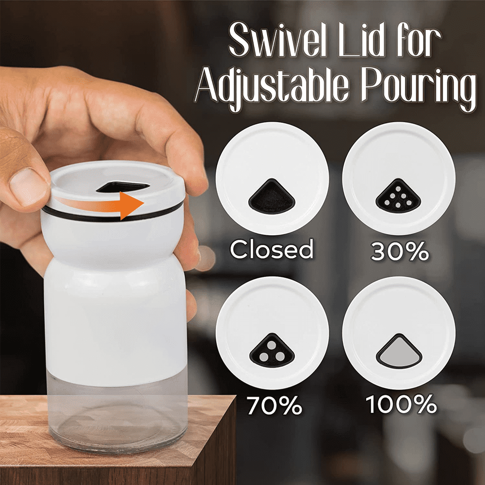 Ensemble De 2 Salières Et Poivrières En Verre Avec Couvercle