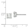 thumbnail image 2 of 14k White Gold 5mm Square Cubic Zirconia Post Earrings - Measures 5x5mm, 2 of 2
