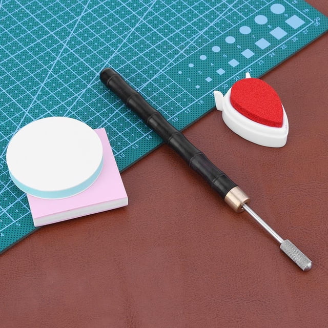 Pluma de tinte de encolado de aceite de borde de cabeza de latón accesorios de cuero de pluma de aceite de borde de bricolaje portátil Likrtyny Para estrenar