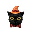 thumbnail image 2 of Halloween Cat Decoration Spooky Black Cat Resin Ornament For Countertop Desk Mantel And Fall Season Decor, 2 of 5