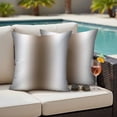 thumbnail image 4 of Gray Brown Outdoor Waterproof Pillow Covers, Modern Gradient Geometric Decorative Square Throw Pillowcase Sofa Cushion Sham for Patio/Couch/Chair, 26"x26" 2 Pack, 4 of 8