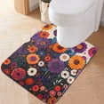 thumbnail image 2 of Yayeee Bath Rugs for Bathroom Floor Non Slip Non Skid Contour Soft Absorbent Purple Flowers Machine Washable Mat, 2 of 5