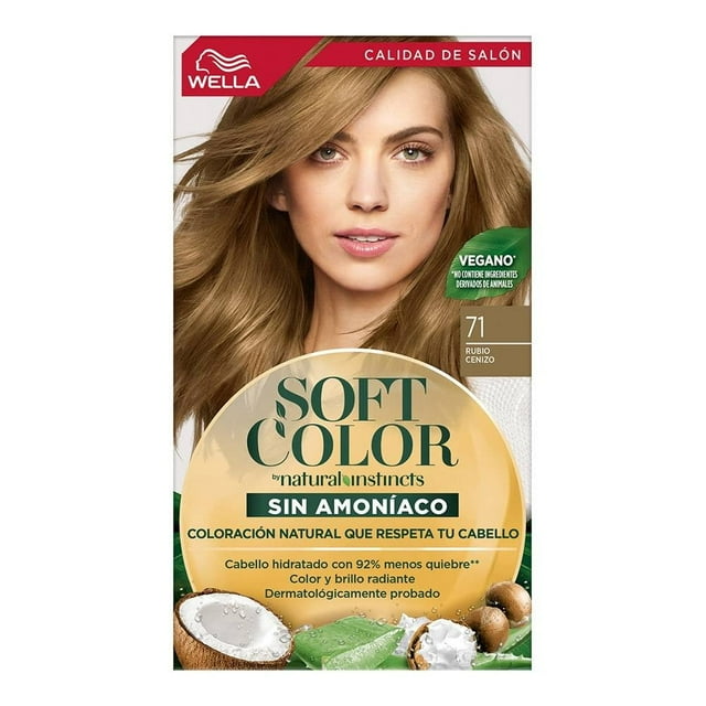Tinte para cabello Soft Color Wella semipermanente 71 rubio cenizo