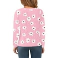 thumbnail image 4 of Abcomgle Girls Long Sleeve Tops 10-12 Casual Daisy Flower Print Crewneck Tee for Girls Fall Basic Girls Tops Loose Blouses for Girls 7-8 Years,Pink, 4 of 6
