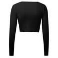 thumbnail image 4 of UJNDER Women's Fashion Crop Slim Fit Lace Up Solid Color Cardigan Sweater Top for Casual Fall Outfits and Everyday Style Black S, 4 of 4