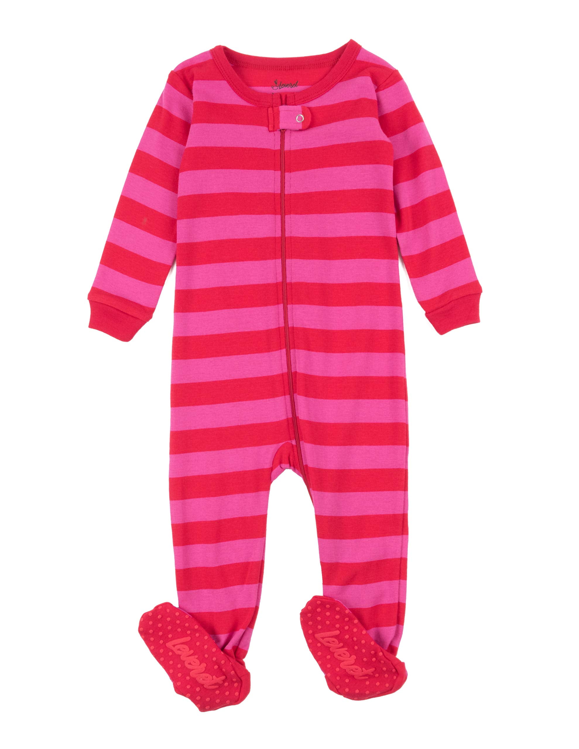 Leveret Leveret Striped Baby Girls Footed Pajamas Sleeper 100 Cotton
