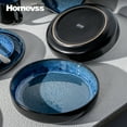 thumbnail image 2 of HomeVss 20-Piece plates and bowls sets - Serves 4, Reactive Glaze Dinnerware Set Bubble Blue, Microwave & Dishwasher Safe, 2 of 7