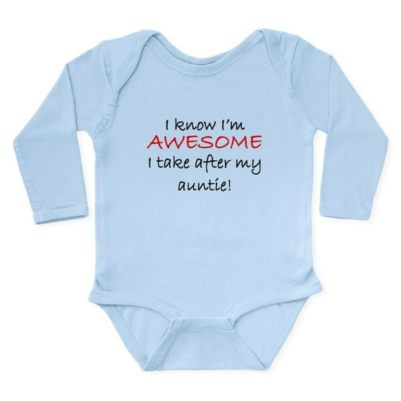 CafePress - Im Awesome I Take After My Auntie Body Suit - Long Sleeve Cotton Baby Bodysuit