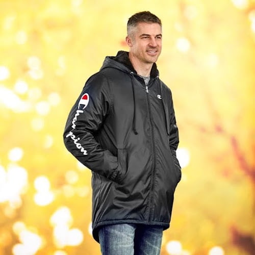 Black champion top jacket men's