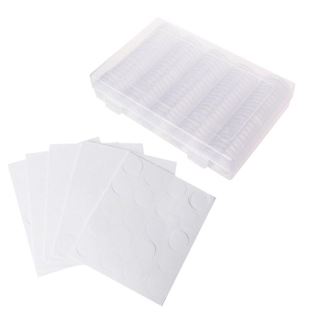 Caja de almacenamiento de cápsula de 30mm con dos anillos de almohadilla blanca para 25mm 27mm,11 Feliz Sencillez