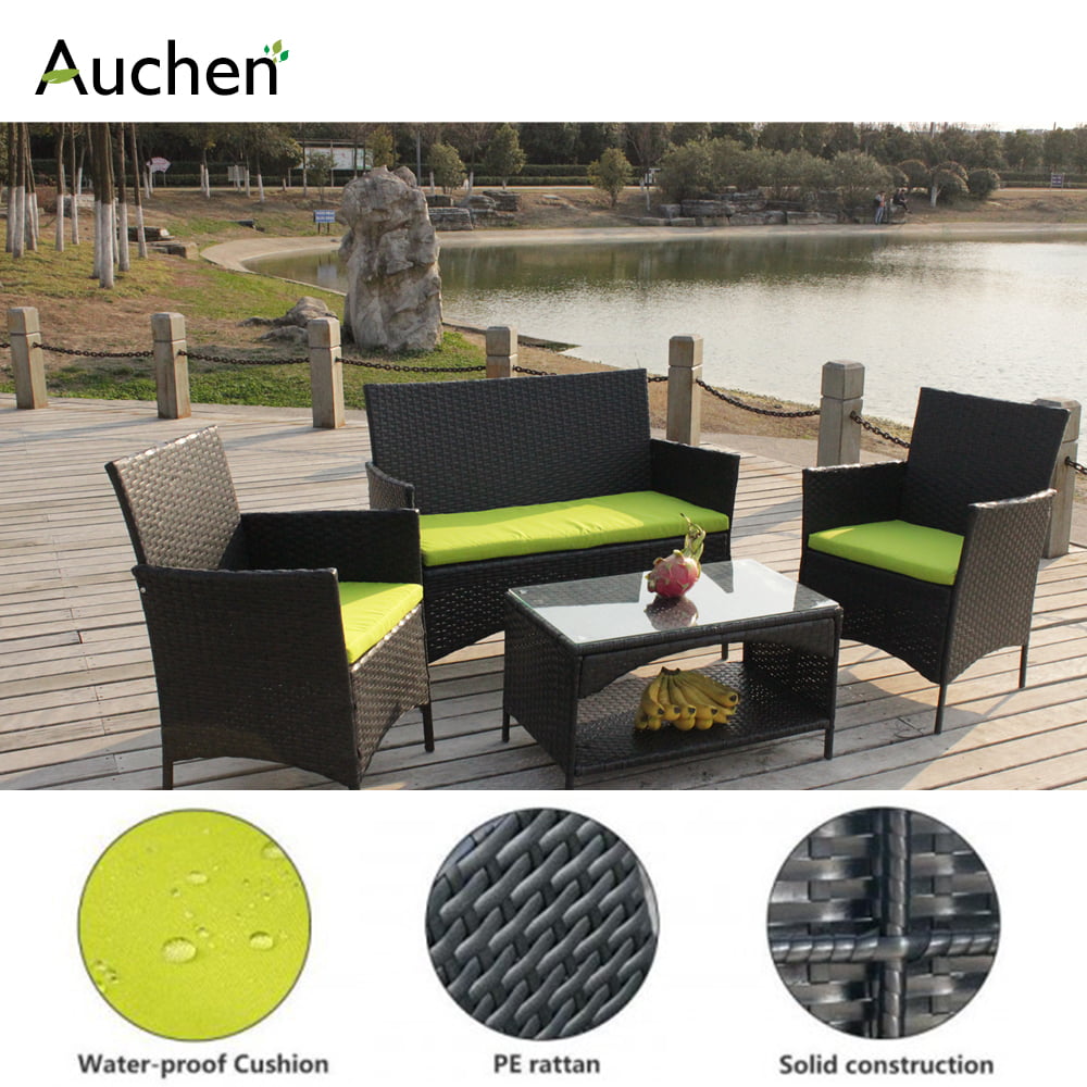 Auchen Patio Furniture Sets Clearance 4 Pcs Outdoor Patio