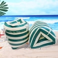 thumbnail image 4 of 1 par de anillos de brazo flotantes, doble bolsa de aire, funda inflable (raya), verde oliva, verde, 4 of 8
