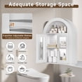 thumbnail image 5 of S-HOME Wall Mounted Arched Cabinet with Glass Doors, Adjustable Shelves in for Bathroom or Laundry Room，White, 5 of 10