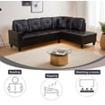 thumbnail image 6 of Wzlam Faux Leather 2 Piece Sofa Set with Chaise, L Shaped Sectional Couch Living Room Sofa for Bedrooms, Apartments and Offices, Brown (Facing Right Chaise), 6 of 6